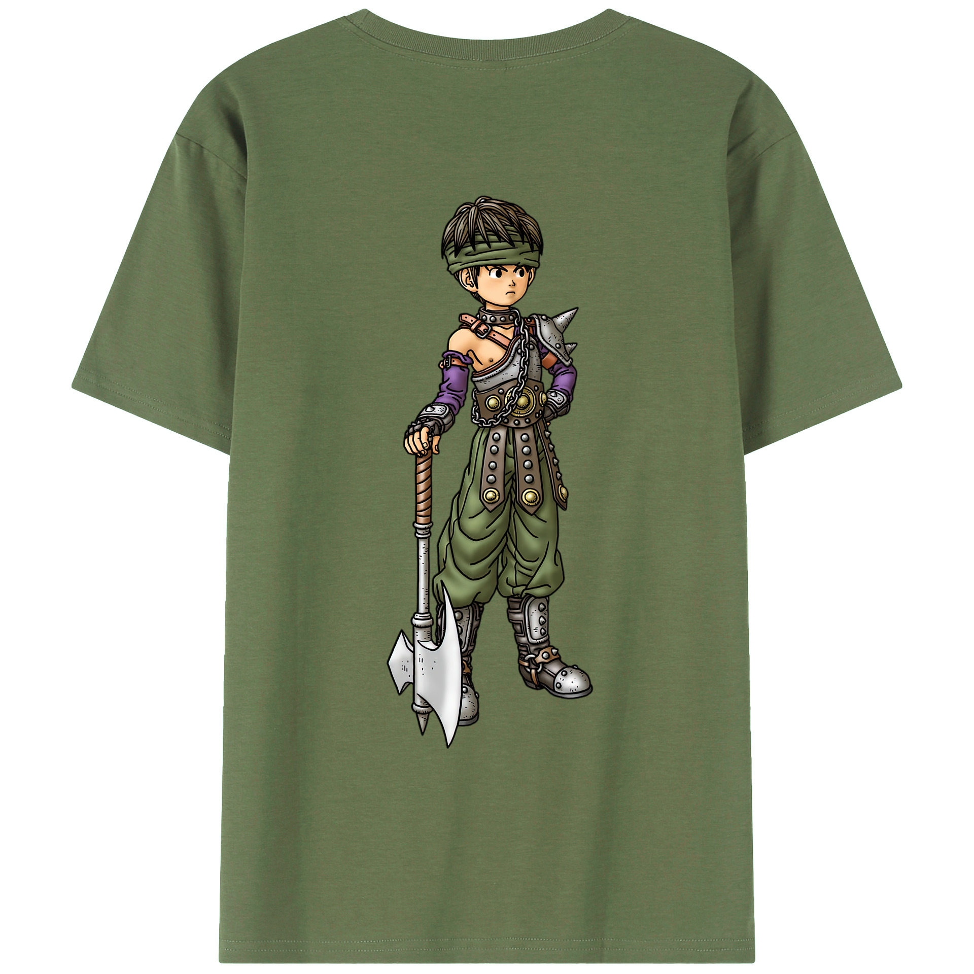 （画像用） ドラゴンクエスト Doragon Kuesuto Dragon Quest 綿100％ メンズ半袖Tシャツ（バックプリント） 通気性